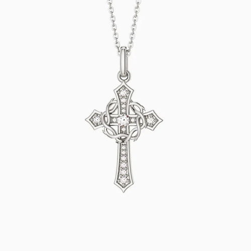 Cross & Crown of Thorns Necklace