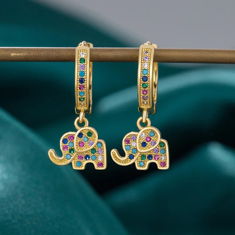 VIP | Rainbow Elephant Hoop Earrings