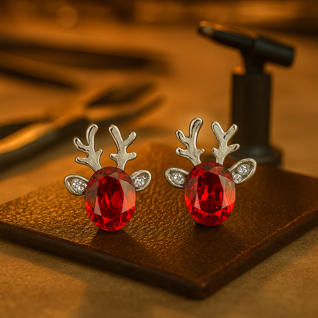 VIP | Festive Reindeer Crystal Stud Earrings