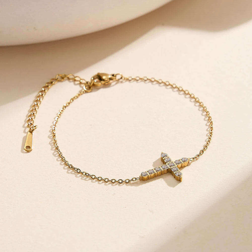 Crystal Cross Bracelet