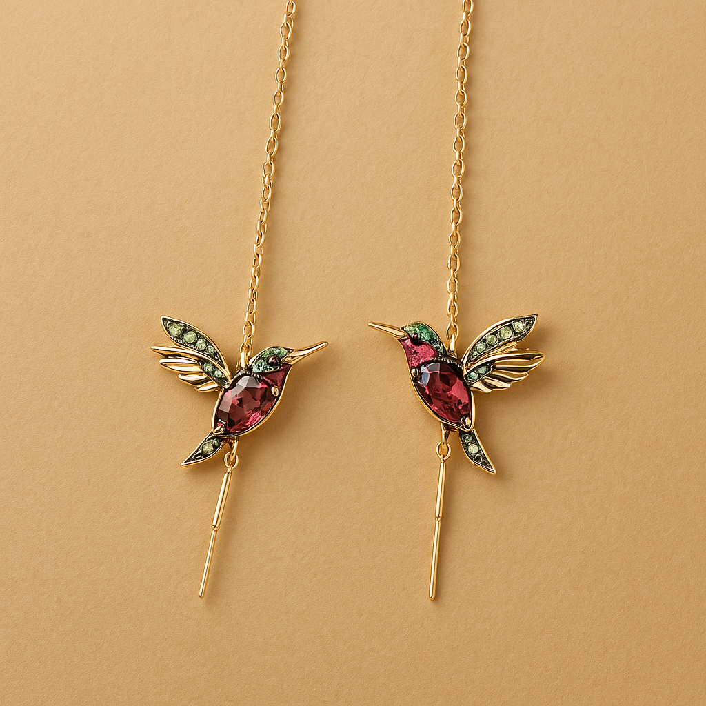 VIP | Hummingbird Enamel and Zirconia Earrings