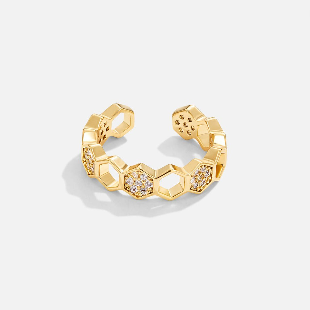Gold Geometric Open Ring