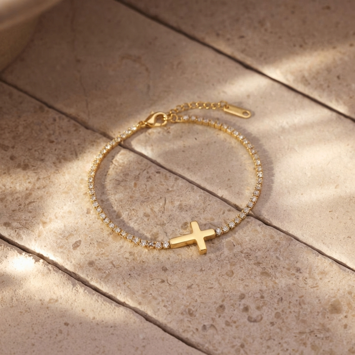 Classic Cross Tennis Bracelet