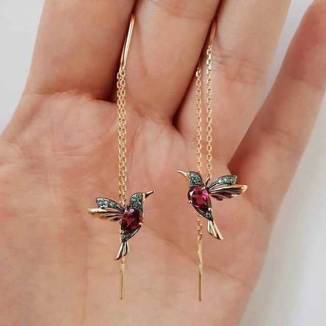 VIP | Hummingbird Enamel and Zirconia Earrings