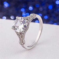 Vintage White Glass Silver Ring