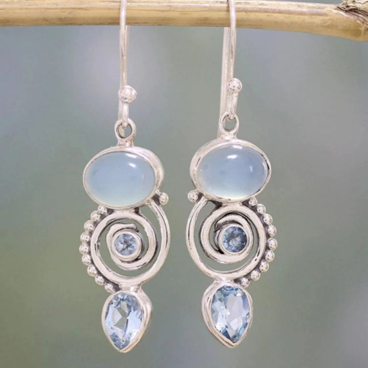 Exclusive Vintage Silver Moonstone Earrings