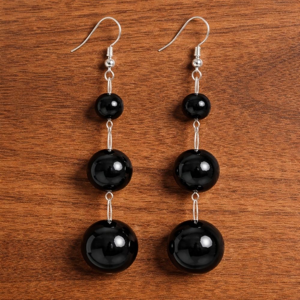 Black Beads Earrings